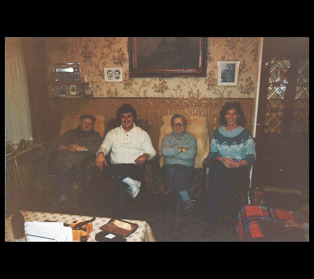 L to R:  Charel Janssen, Mike, Louis Janssen and Deb Ganus visiting the Janssen Bros to pick up a son off Belg 6763019-73 (The 019).